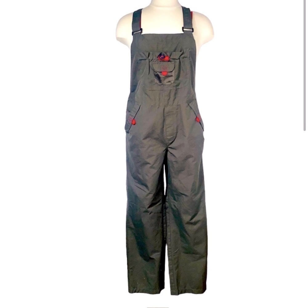 Vintage 90s Bib overalls Women’s Dark Army Green Medium